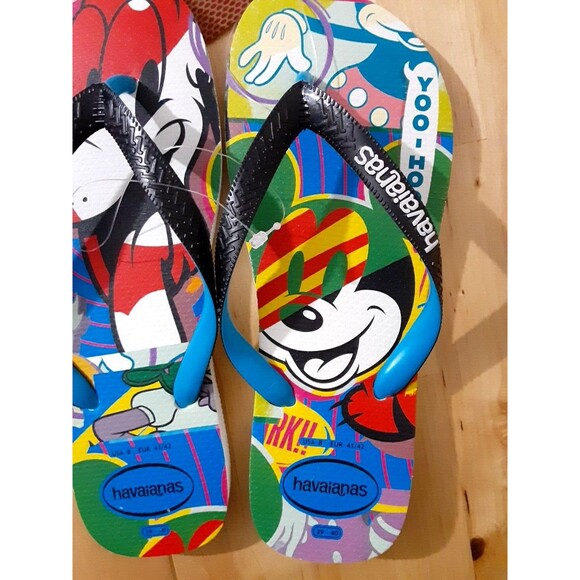 Disney Parks Havaianas Colorful Mickey Mouse Flip Flop Sandals 8 NWT - Picture 3 of 7